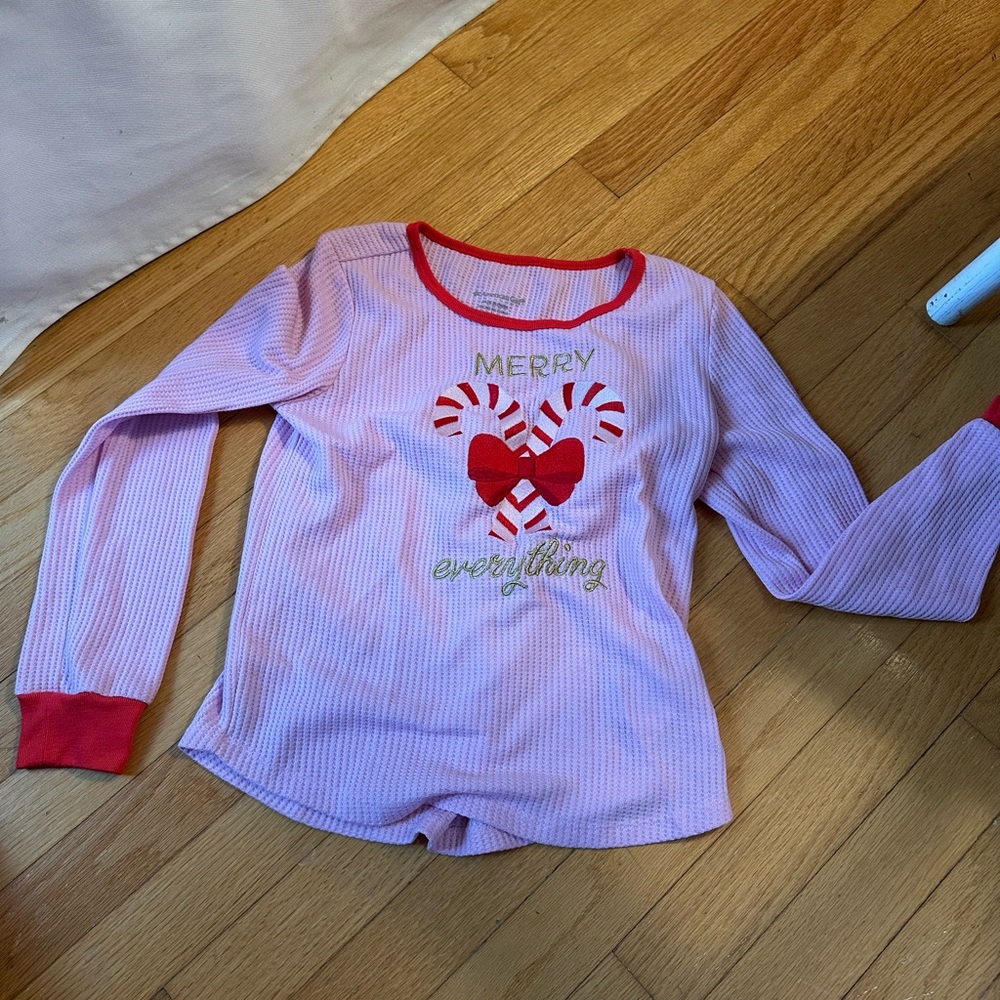 American Girl Long Sleeve Holiday Top with Red Accents